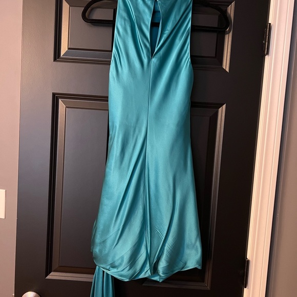 Cinq a Sept - Denis Knotted Silk Blue Dress - Picture 4 of 8